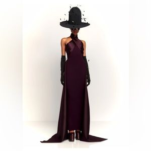Solace London The Rumi Maxi Dress in Plum